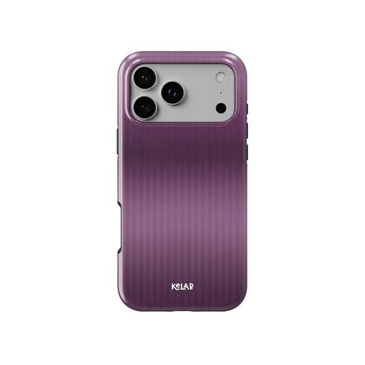KELAB iphone case with gradient fluted glass pattern in purple, raised camera lip