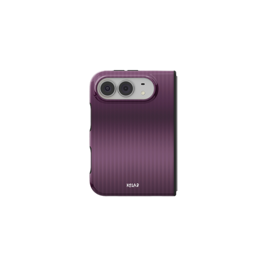 Purple Gradient Fluted Glass, Aura iPhone 18 Fold Case, unfolded front view