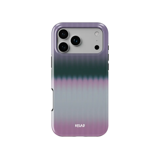 KELAB iphone case with gradient fluted glass pattern and raised lip for screen and camera protection