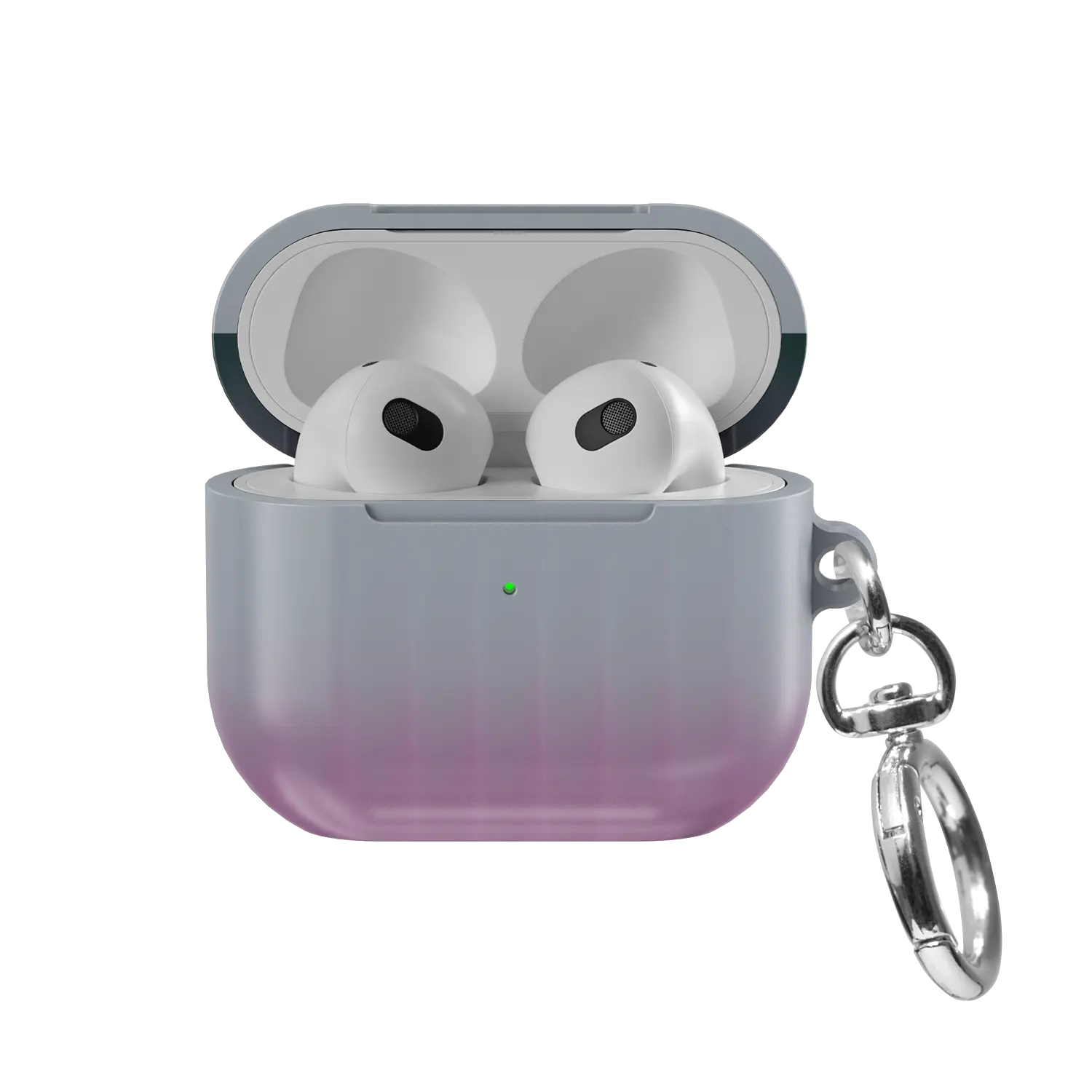 Dusk Bloom | Pink Fluted Glass Gradient Ombre AirPods Case - front view with open lid