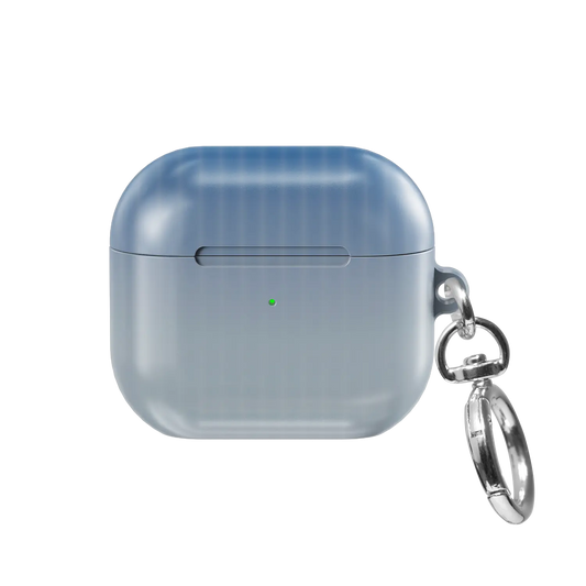 Blue Fluted Glass Gradient Ombre AirPods Case, front view