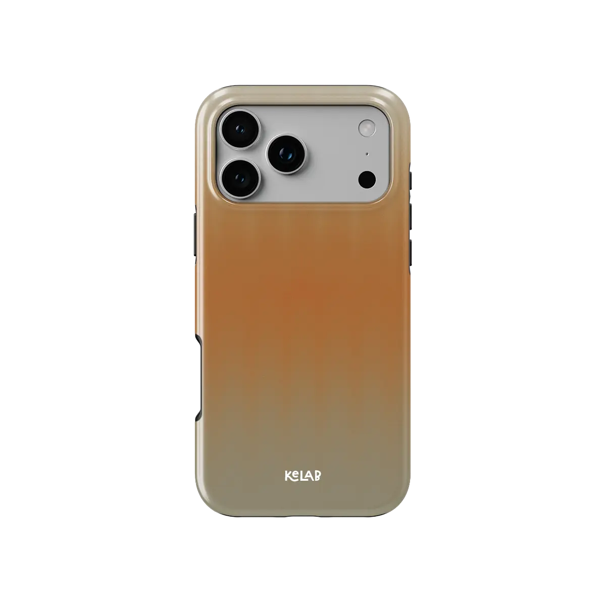 KELAB iphone case with gradient fluted glass pattern, raised lip and camera protection in tan