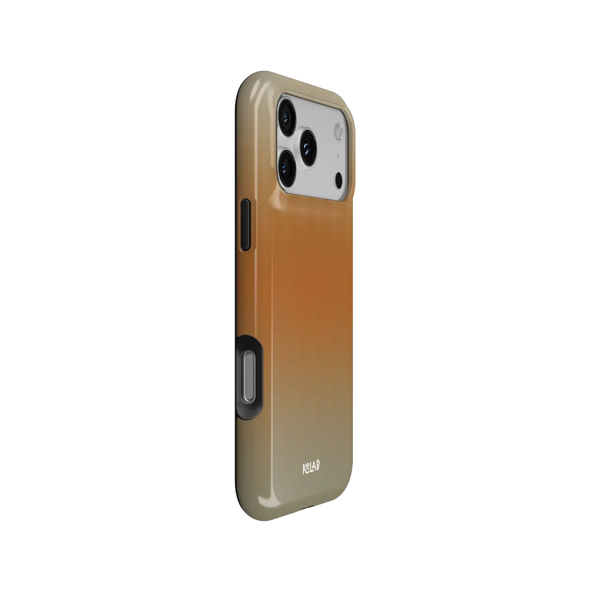 KELAB iphone case with gradient fluted glass pattern, raised lip for screen and camera protection