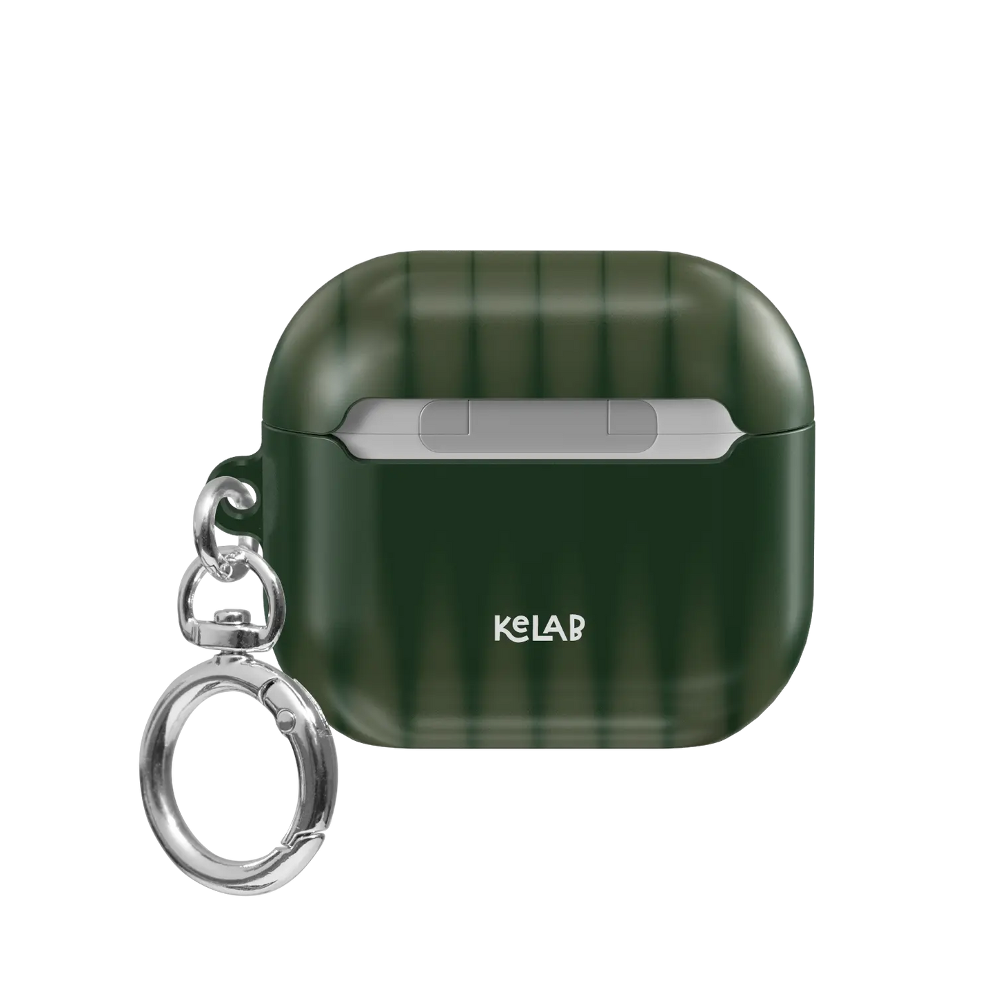 Forest Veil | Olive Fluted Glass Gradient Ombre AirPods Case - back view