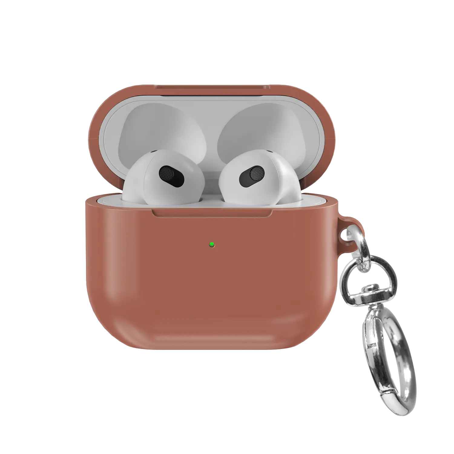 Solid Nude Clay AirPods Case, front view with lid open