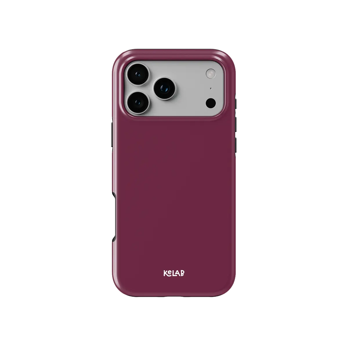 KELAB solid color iphone case in burgundy with raised camera lip and MagSafe