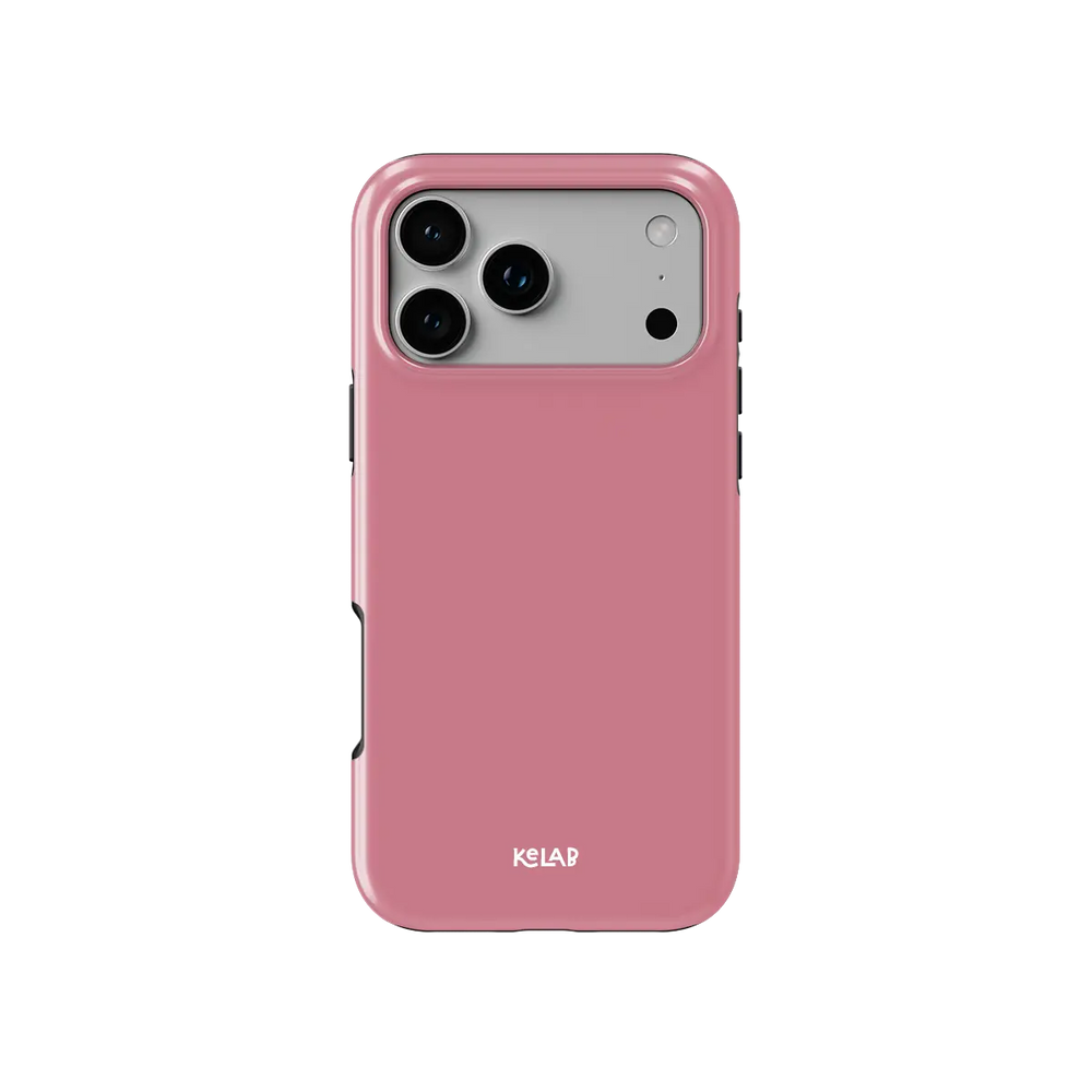 Solid color pink KELAB iphone case with MagSafe iPhone protective case, electroplated mirror chrome shell