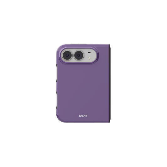 Dusty Purple, Muted Tone iPhone 18 Fold Case, unfolded front view