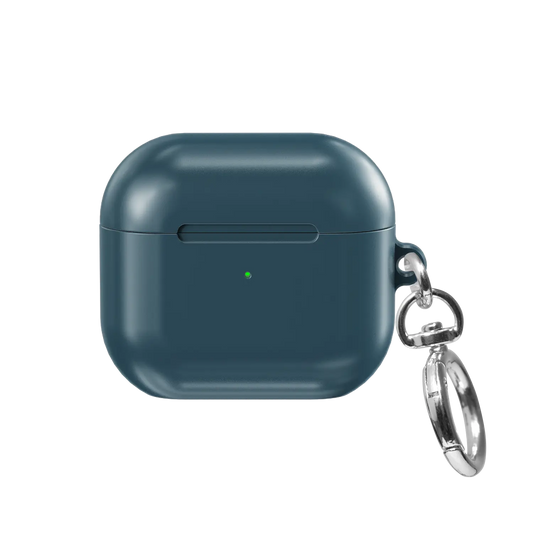 Solid Teal Blue AirPods Case, front view