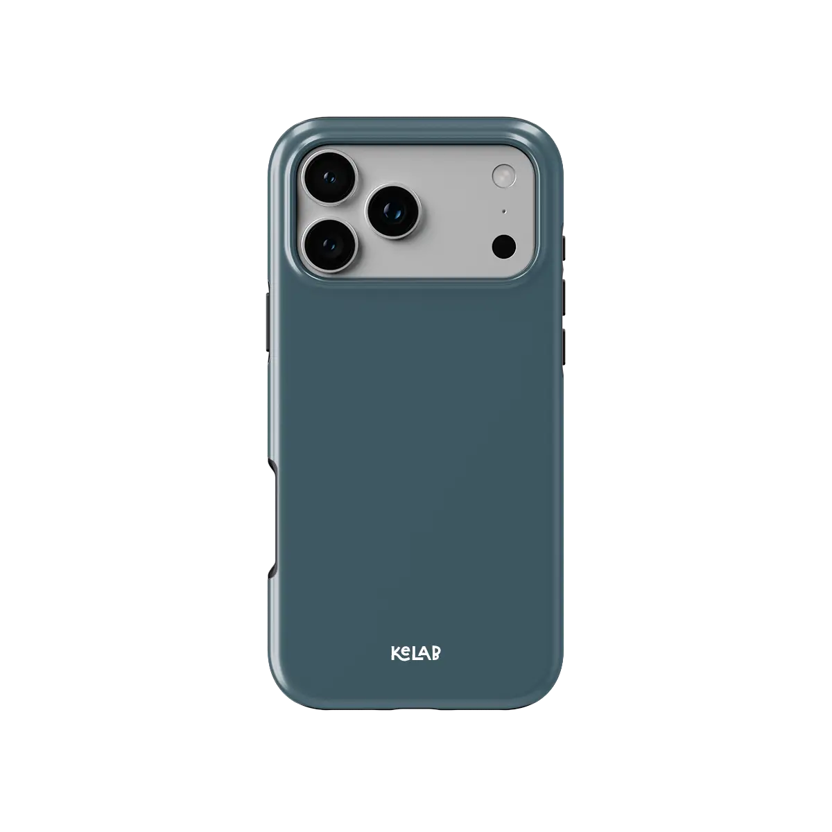Solid color KELAB iphone case in teal with raised camera lip and tough MagSafe design
