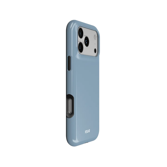 Solid Color KELAB iPhone Case with MagSafe, hard shell and silicone liner in light blue