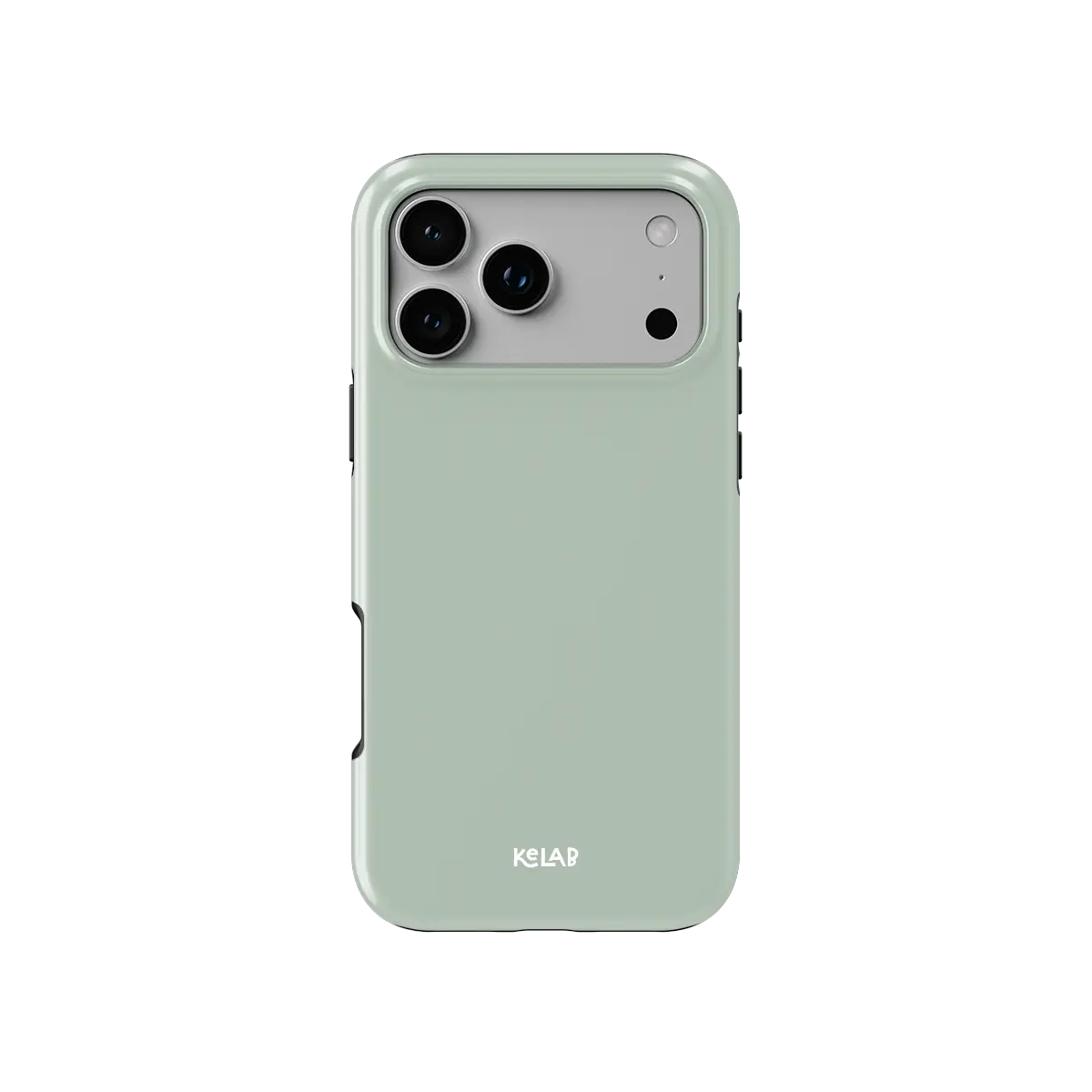 Solid Color KELAB iPhone Case in light green with raised camera lip