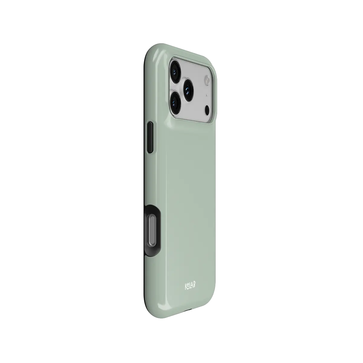 Solid Color KELAB iPhone Case in light green with raised camera lip