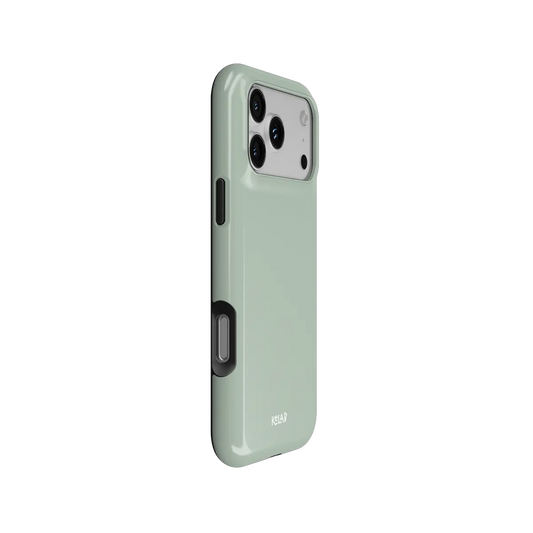Solid Color KELAB iPhone Case in light green with raised camera lip