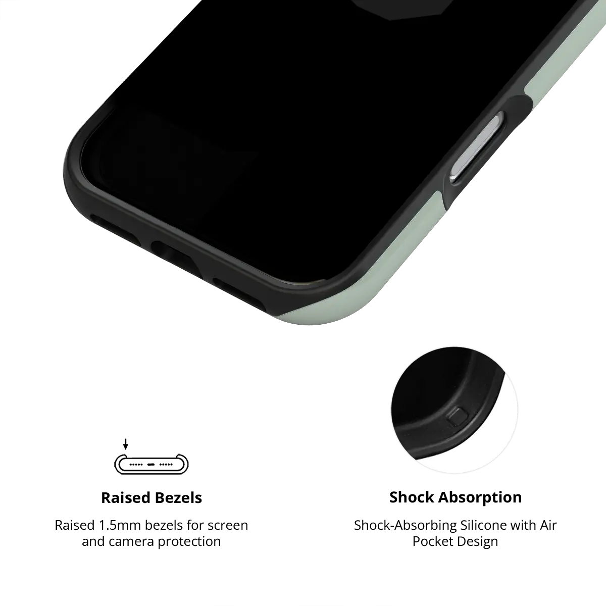 Solid Color KELAB iPhone Case with raised camera lip and electroplated mirror chrome finish