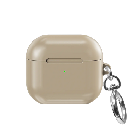 Solid Beige Taupe AirPods Case, front view