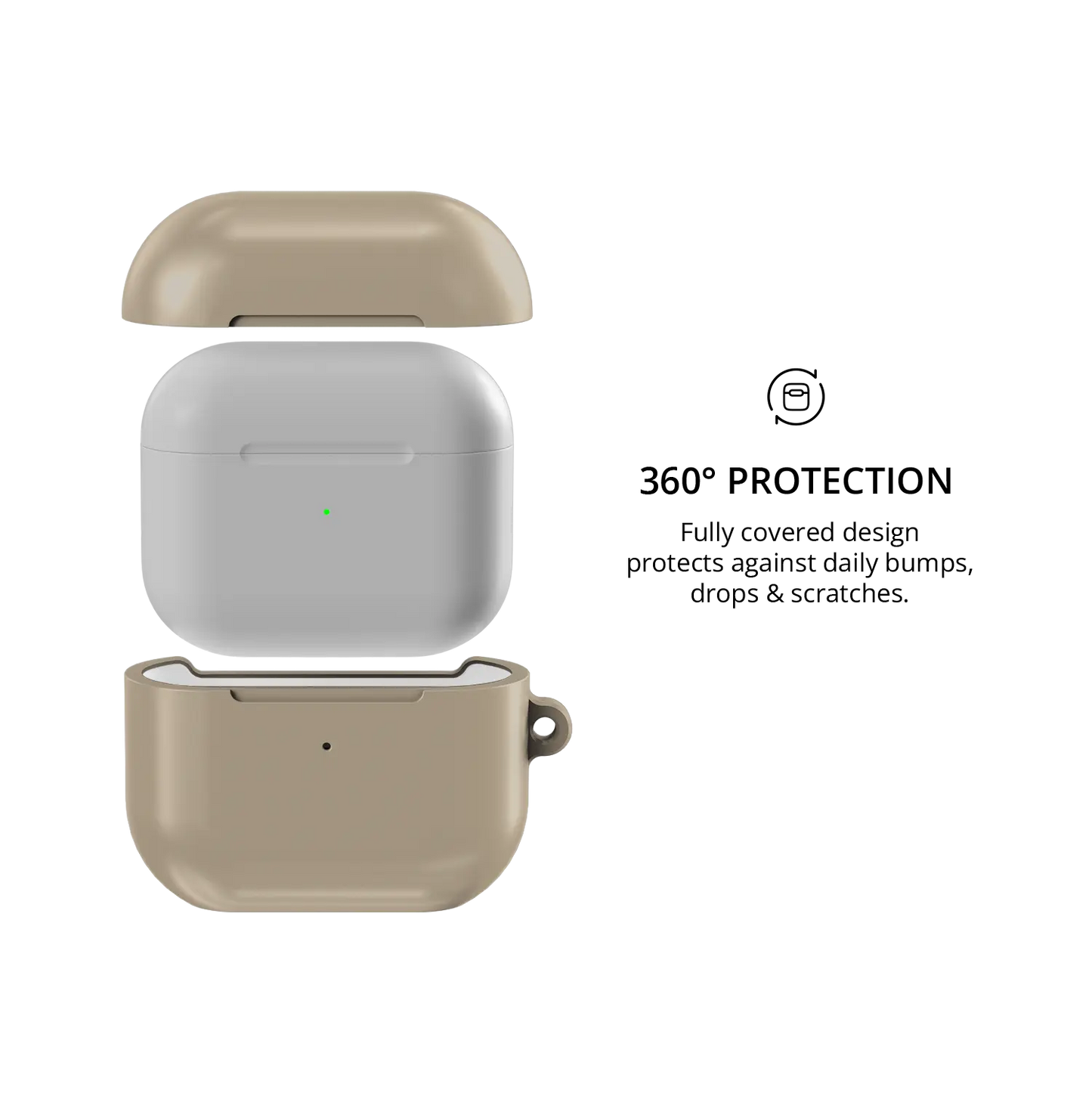 Solid Beige Taupe AirPods Case, 360-degree protective coverage
