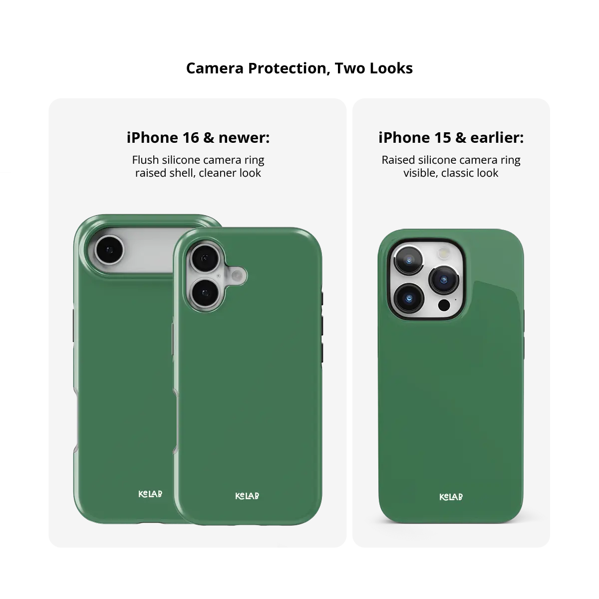 KELAB solid color iPhone case with MagSafe, electroplated mirror chrome shell and raised camera lip