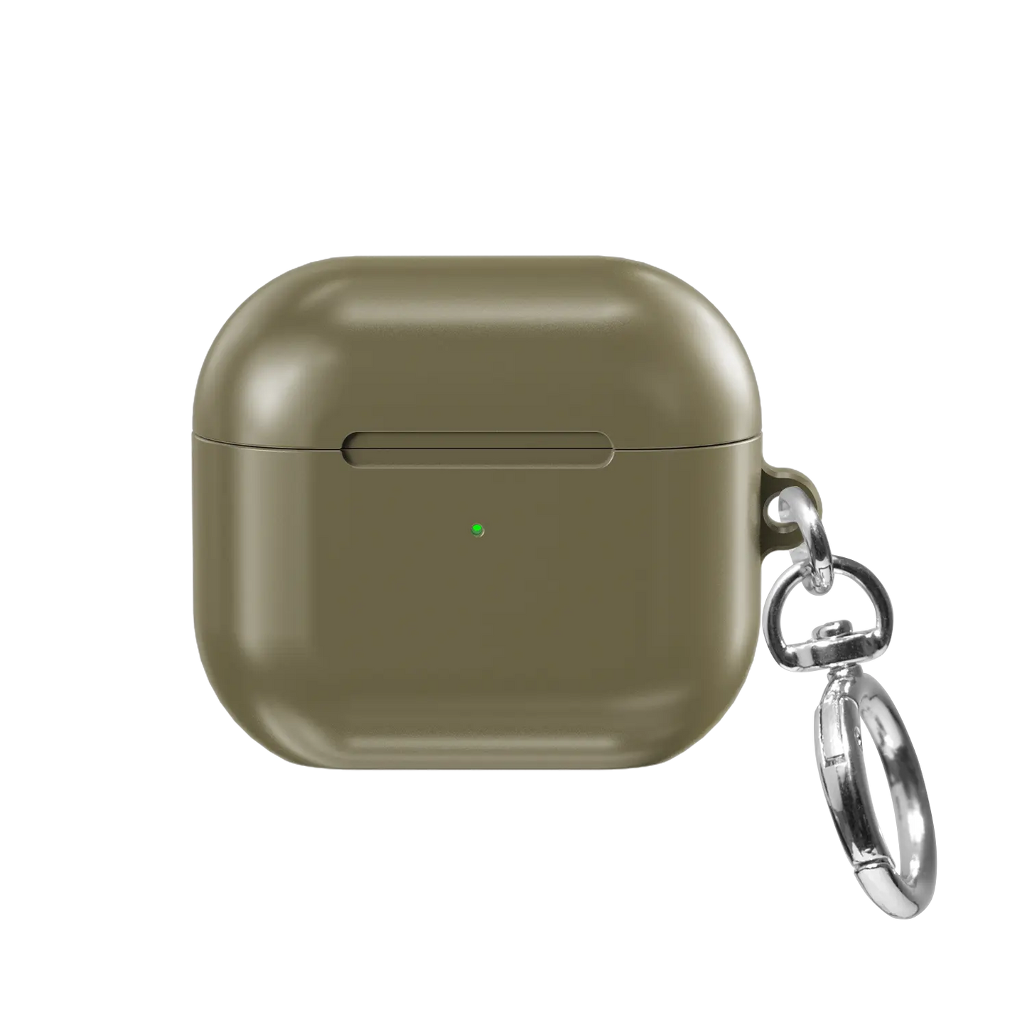 Solid Green Olive AirPods Case, front view