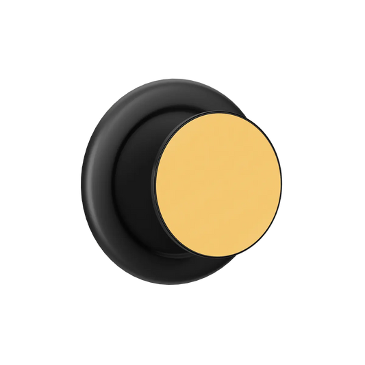 KELAB MagSafe phone grip black case with foldable kickstand, solid color yellow ring