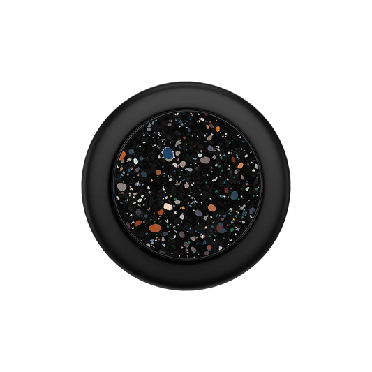 Black Obsidian Mist MagSafe phone grip with colorful paint splatter and built-in strong magnets.