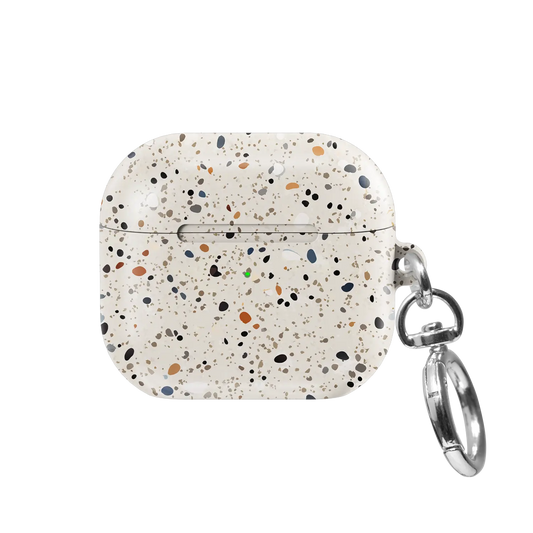 Ivory Paint Splatter Abstract Art AirPods Case, front view