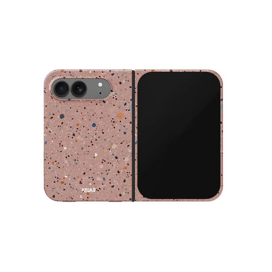 Pink Paint Splatter, Clay Art iPhone 18 Fold Case, unfolded front view