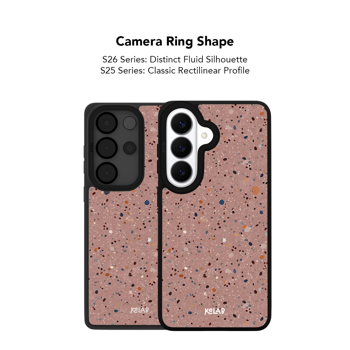 Minimalist phone case for Samsung Galaxy in paint splatter design with TPU material and light tone
