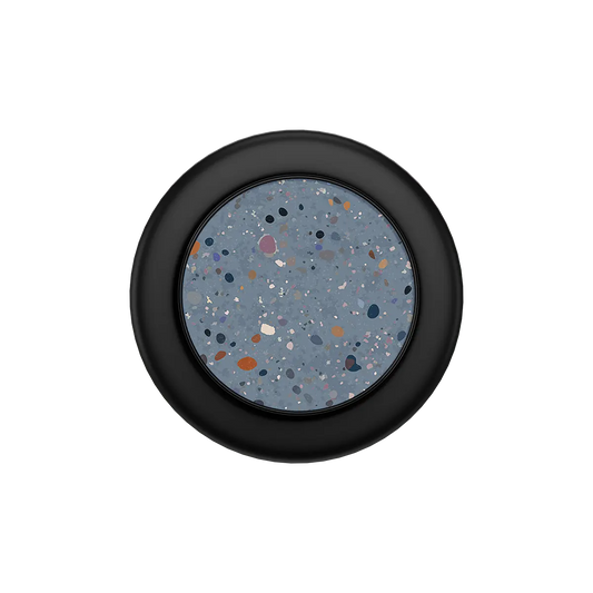 Black Seaside Drift MagSafe phone grip with terrazzo pattern and built-in strong magnets.