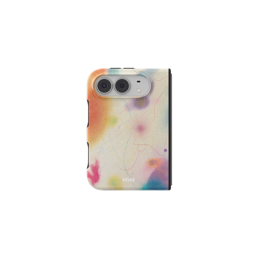 Purple Pastel Ombre Gradient, Y2K iPhone 18 Fold Case, unfolded front view