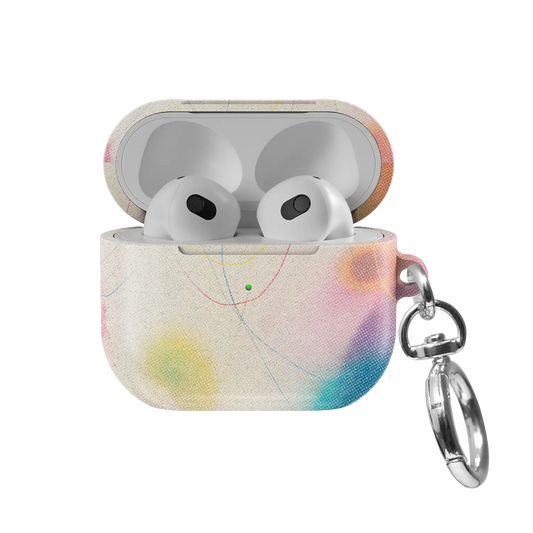 Purple Pastel Ombre Gradient Aesthetic AirPods Case, front view with lid open