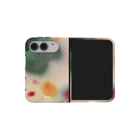 Green Aura Gradient, Matcha Lime Y2K iPhone 18 Fold Case, unfolded side view showing the hinge