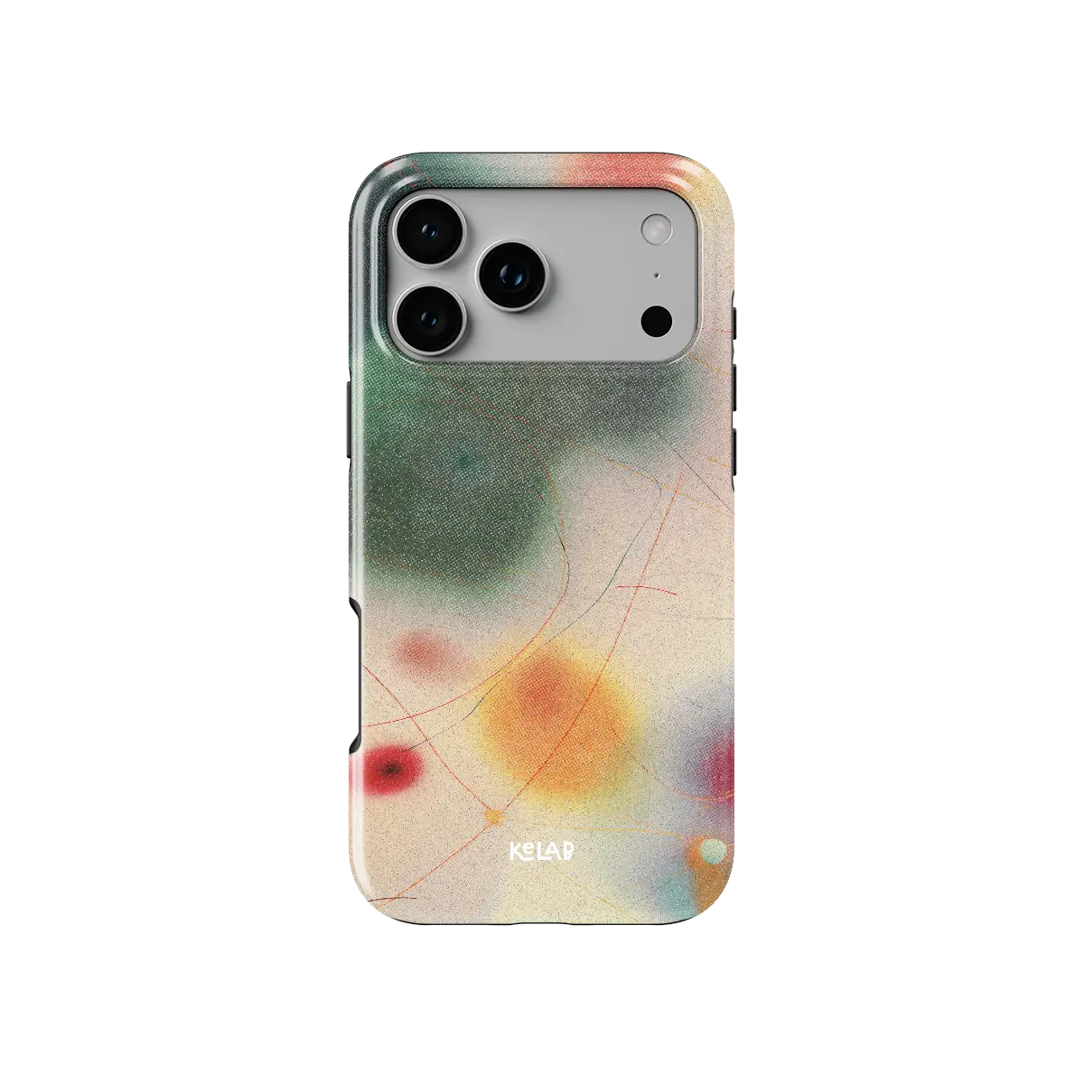 Green Aura Gradient Cute iPhone Case, back view showing full coverage and camera cutout