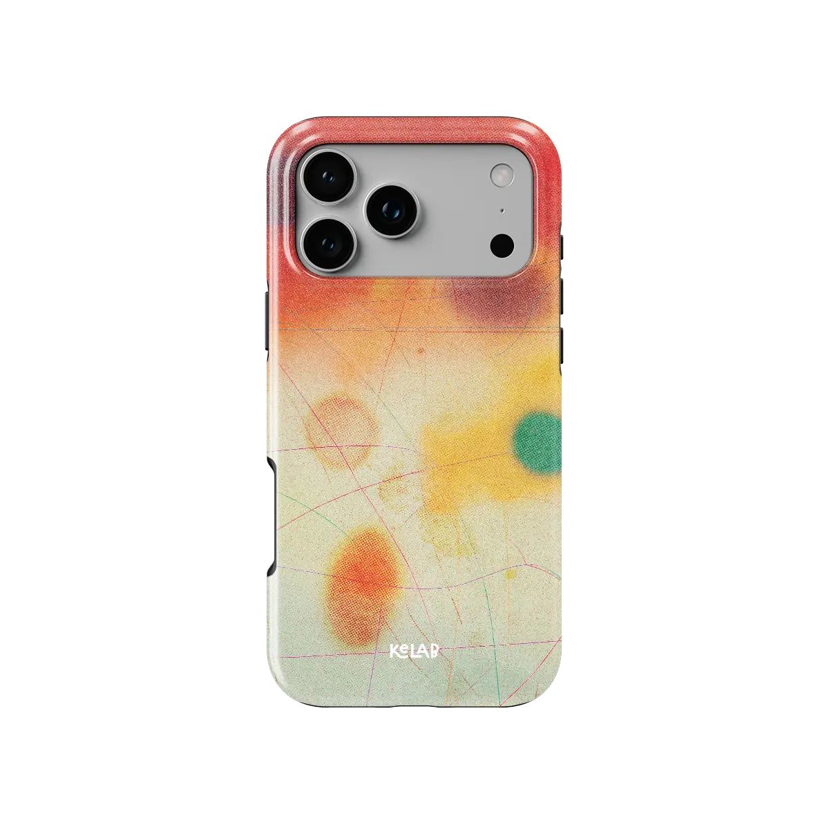 Climax red ombre gradient aura Bold iPhone case, front view.