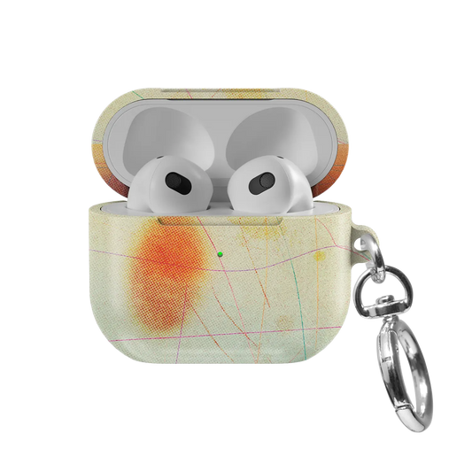 Red Aura Gradient Cute Colorful AirPods Case, front view with lid open