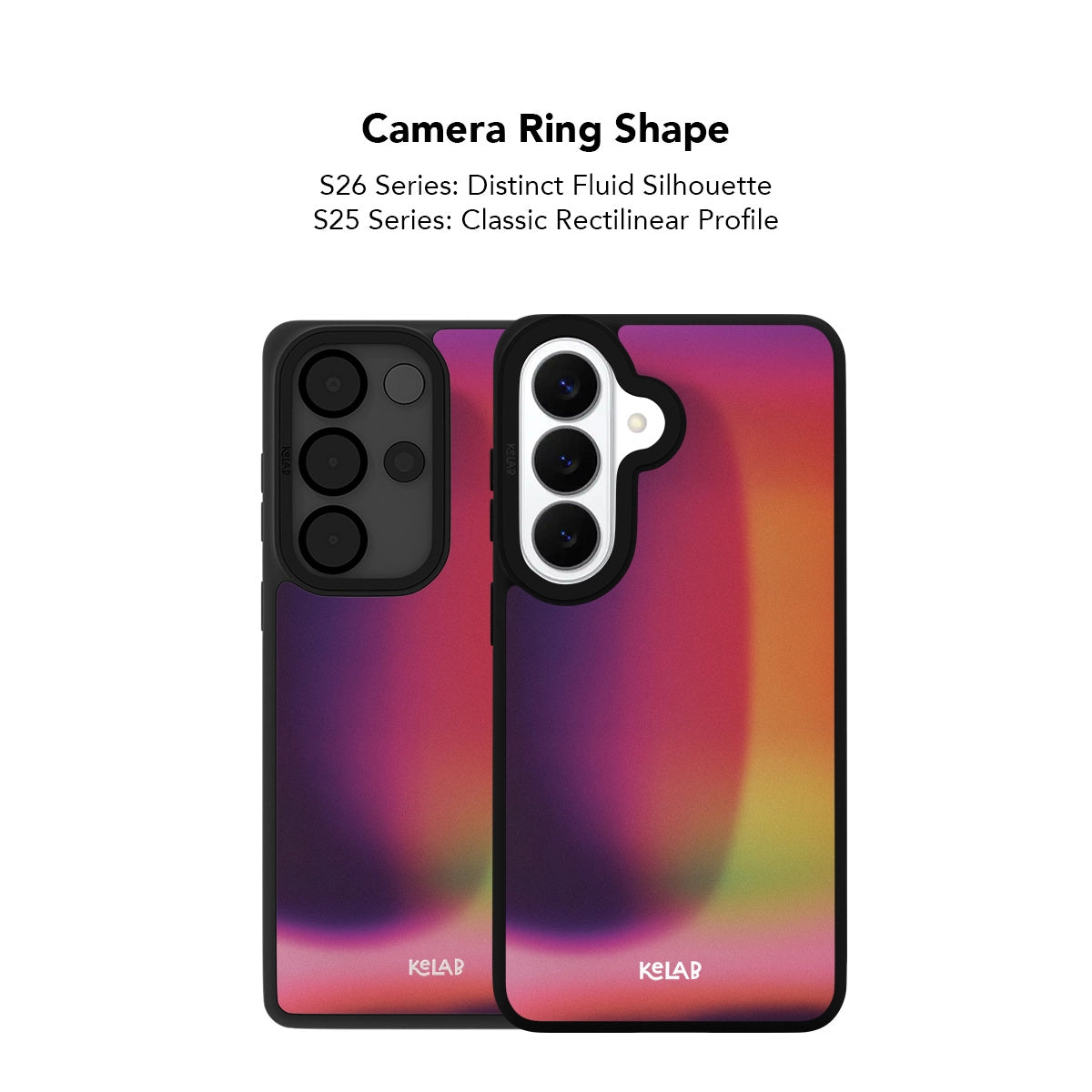 Minimalist phone case for Samsung Galaxy featuring a moody, rich color gradient print with a glossy finish