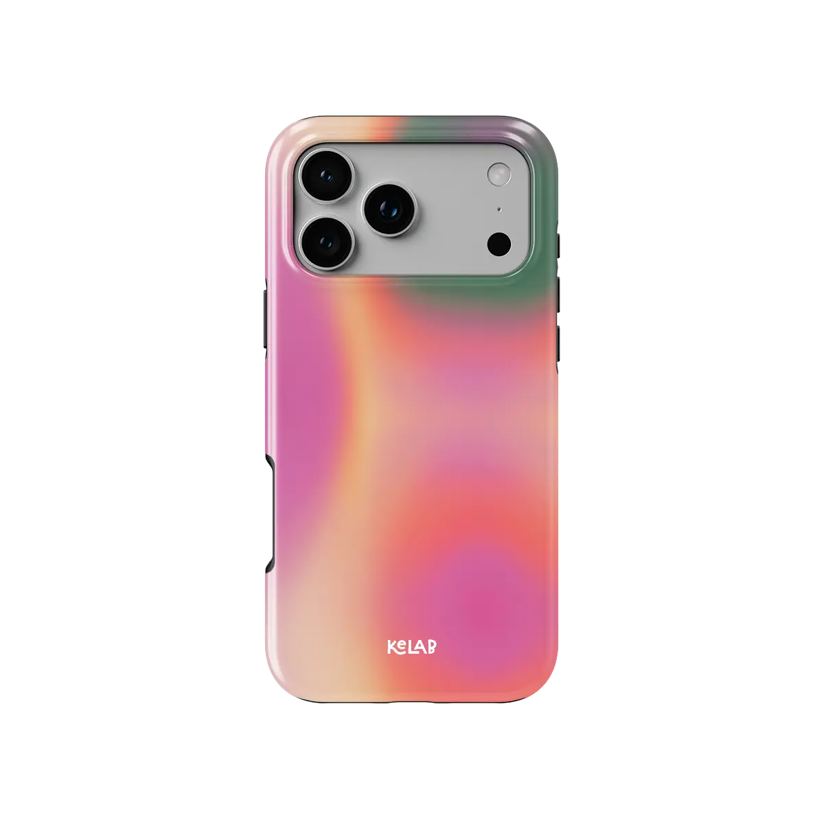 Aurora Pop colorful gradient aura Tough iPhone case, front view showing the pattern.