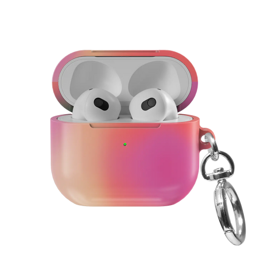 Colorful Dopamine Aura Gradient AirPods Case, front view with lid open