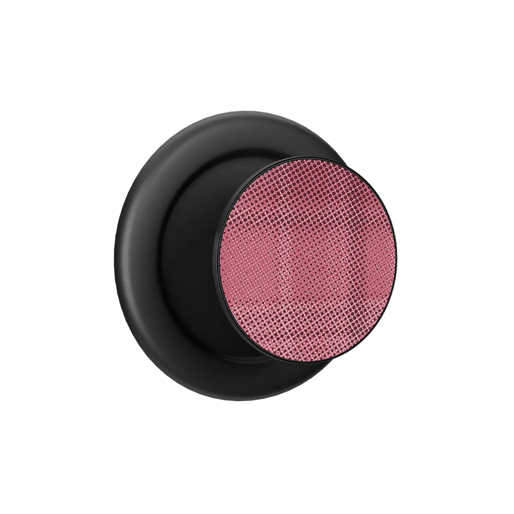 Black MagSafe phone grip with pink flannel pattern pop grip top and built-in strong magnets.