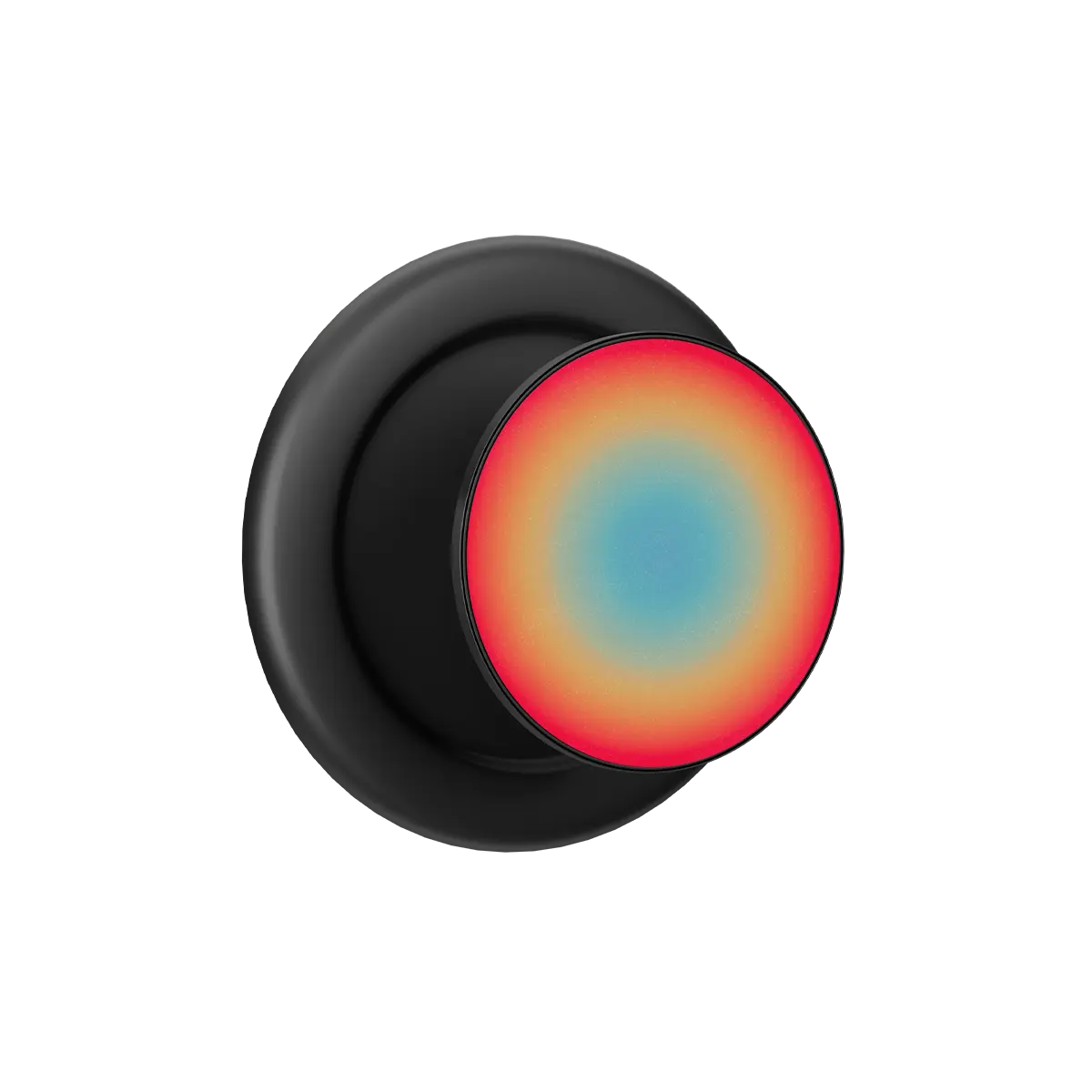 Black MagSafe phone grip with vibrant reverse sunset aura pop grip design and built-in strong magnets.