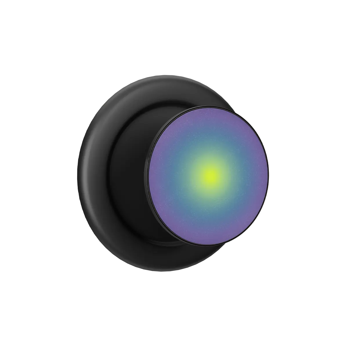 Black MagSafe phone grip with cosmic neon aura design and built-in strong magnets.