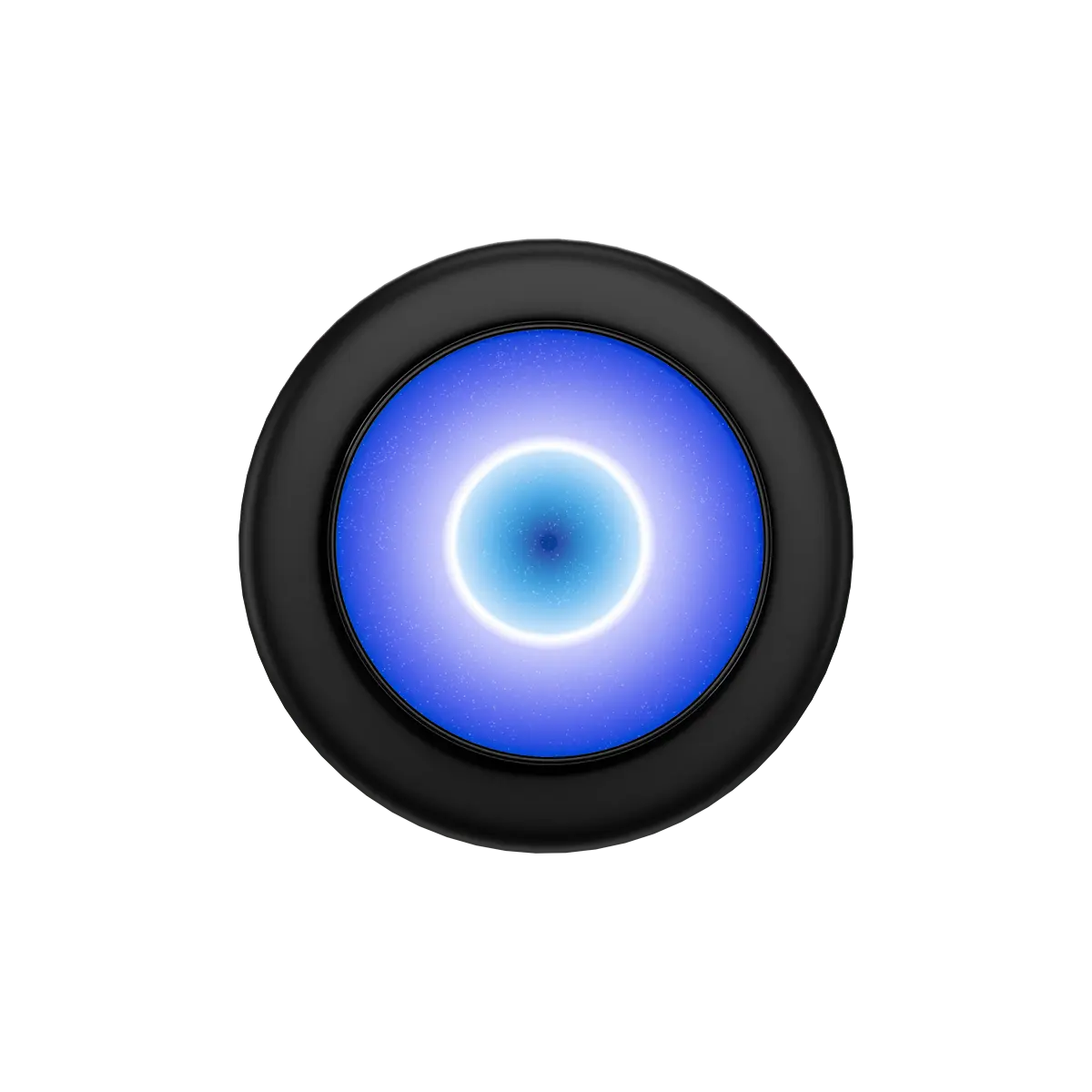 Blue evil eye design MagSafe phone grip with pop grip and built-in strong magnets in black frame.