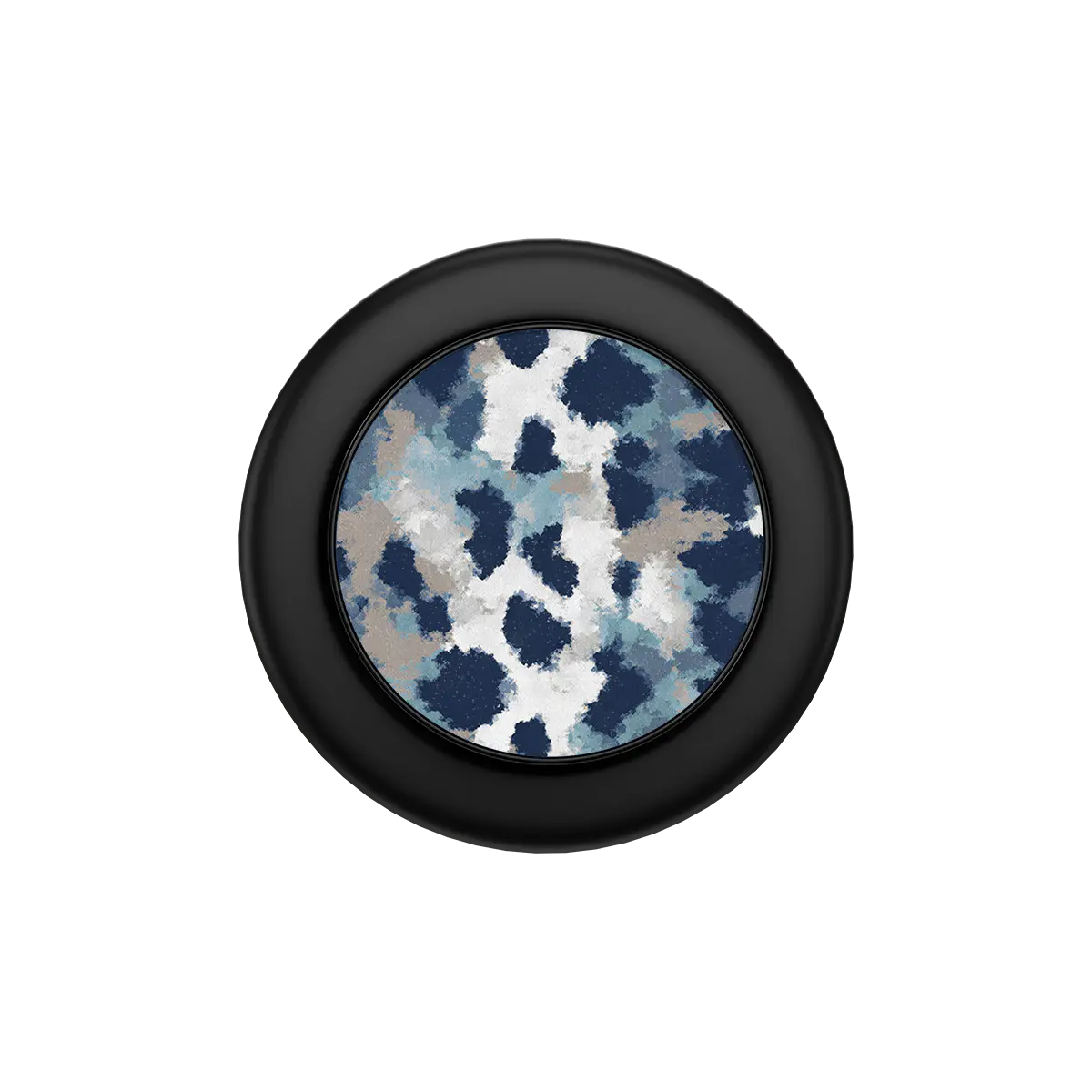 Black Blue Sigh cheetah print MagSafe phone grip with pop grip and built-in strong magnets.