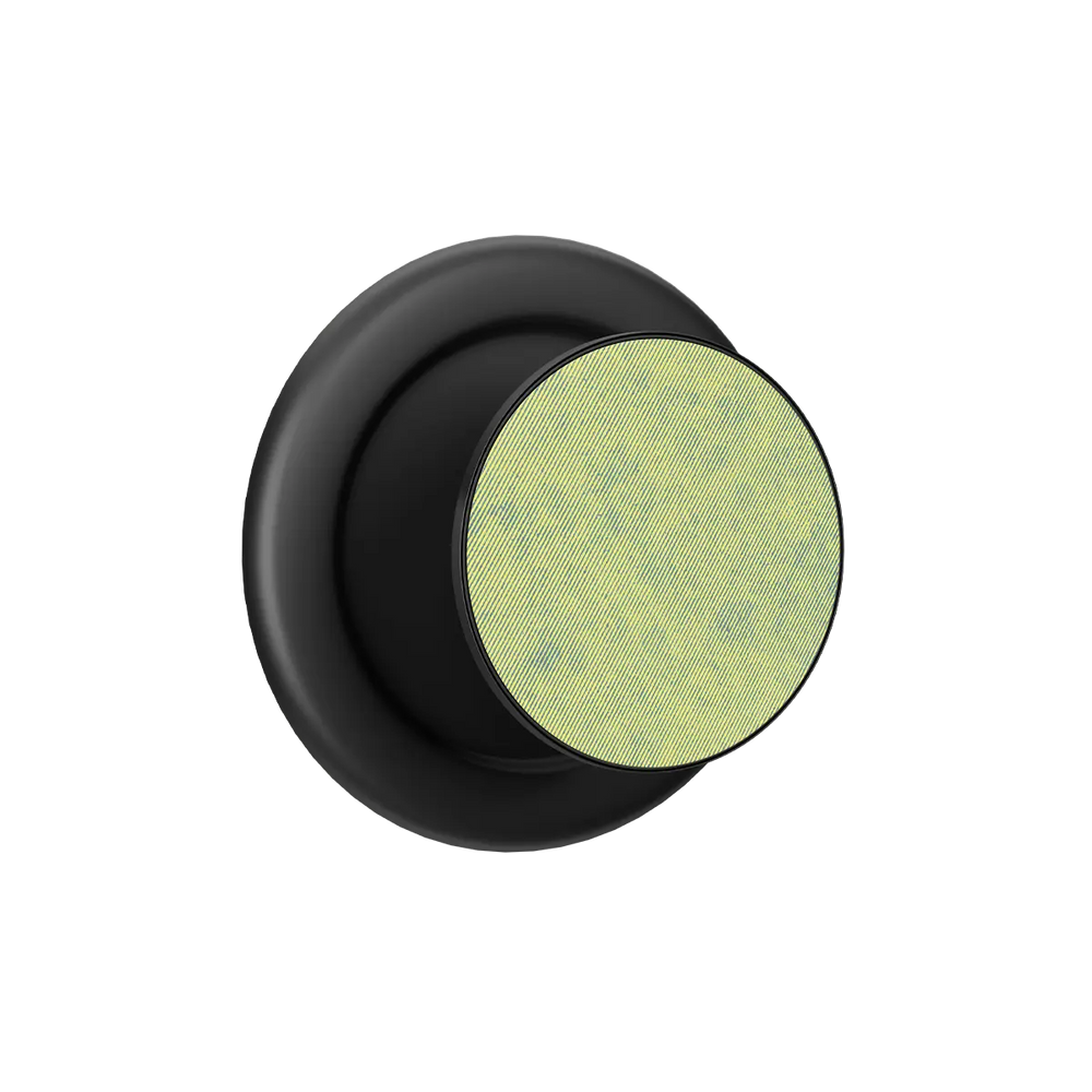 Black MagSafe phone grip with lush green woven textured pop grip and built-in strong magnets.