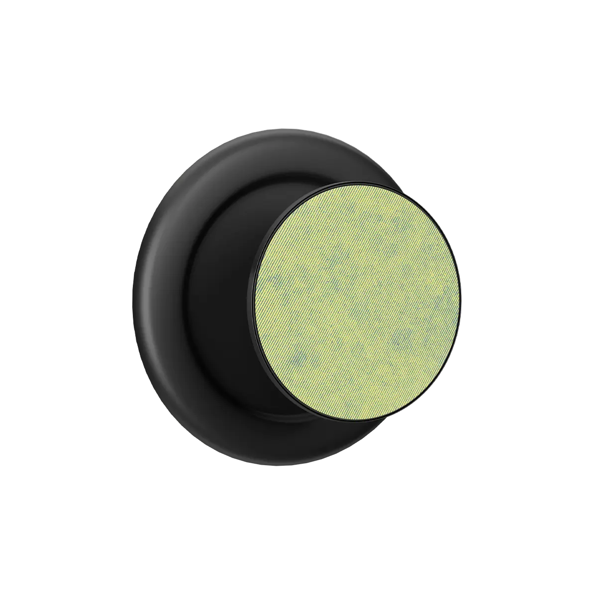 Black MagSafe phone grip with lush green woven textured pop grip and built-in strong magnets.