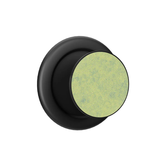 Black MagSafe phone grip with lush green woven textured pop grip and built-in strong magnets.