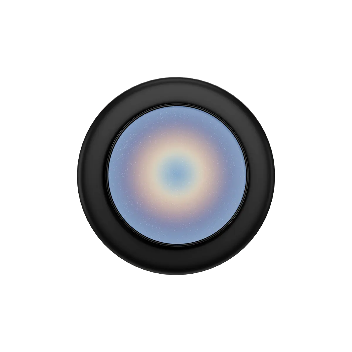 Black MagSafe phone grip with ethereal blue haze design and built-in strong magnets.