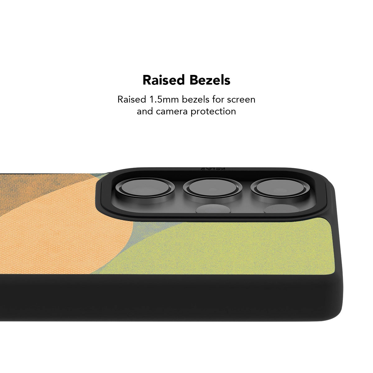 Minimalist phone case for Samsung Galaxy in geometric print with raised bezels for enhanced screen protection