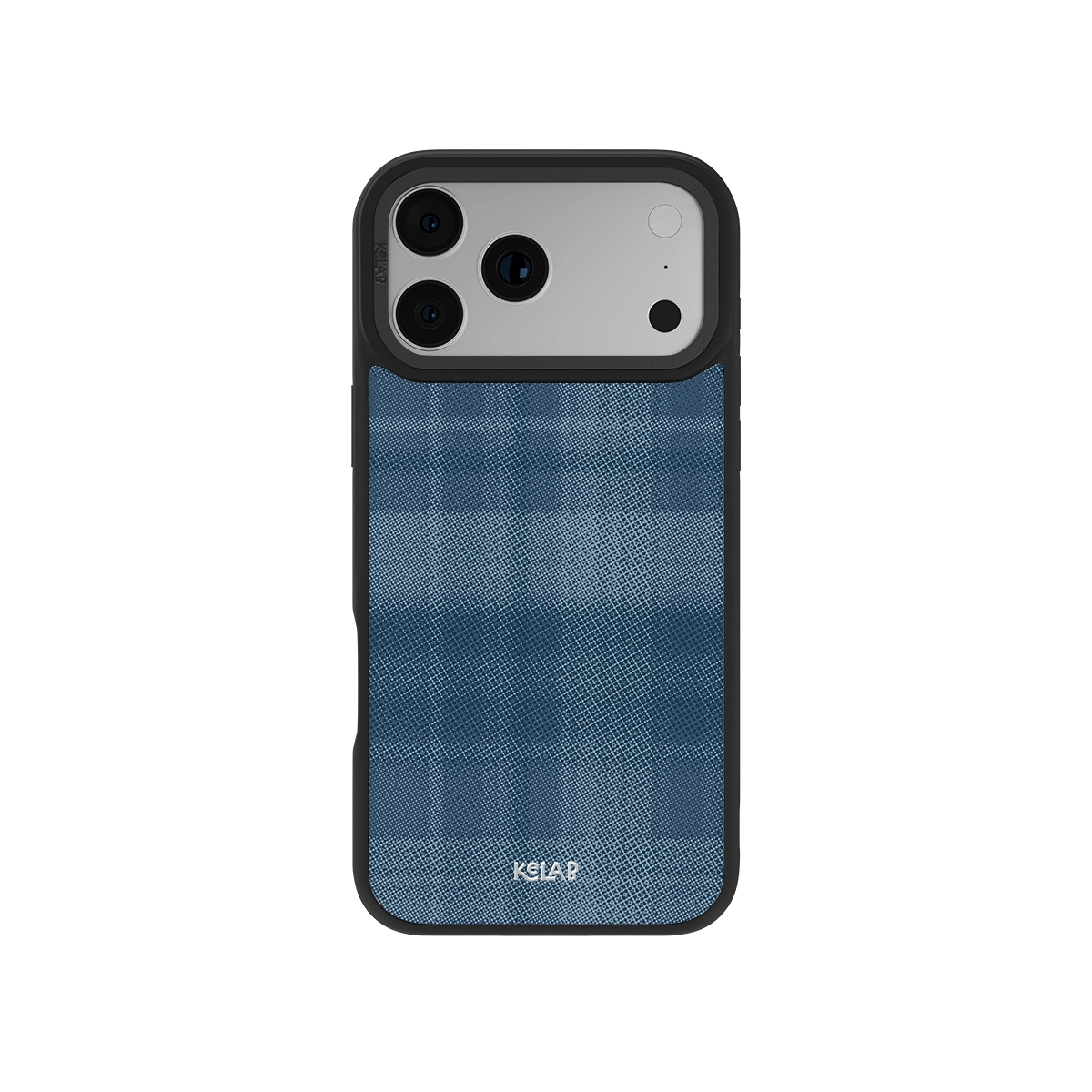 Blue plaid iPhone case, durable material, slim profile, designed for iPhone 11, stylish and protective.