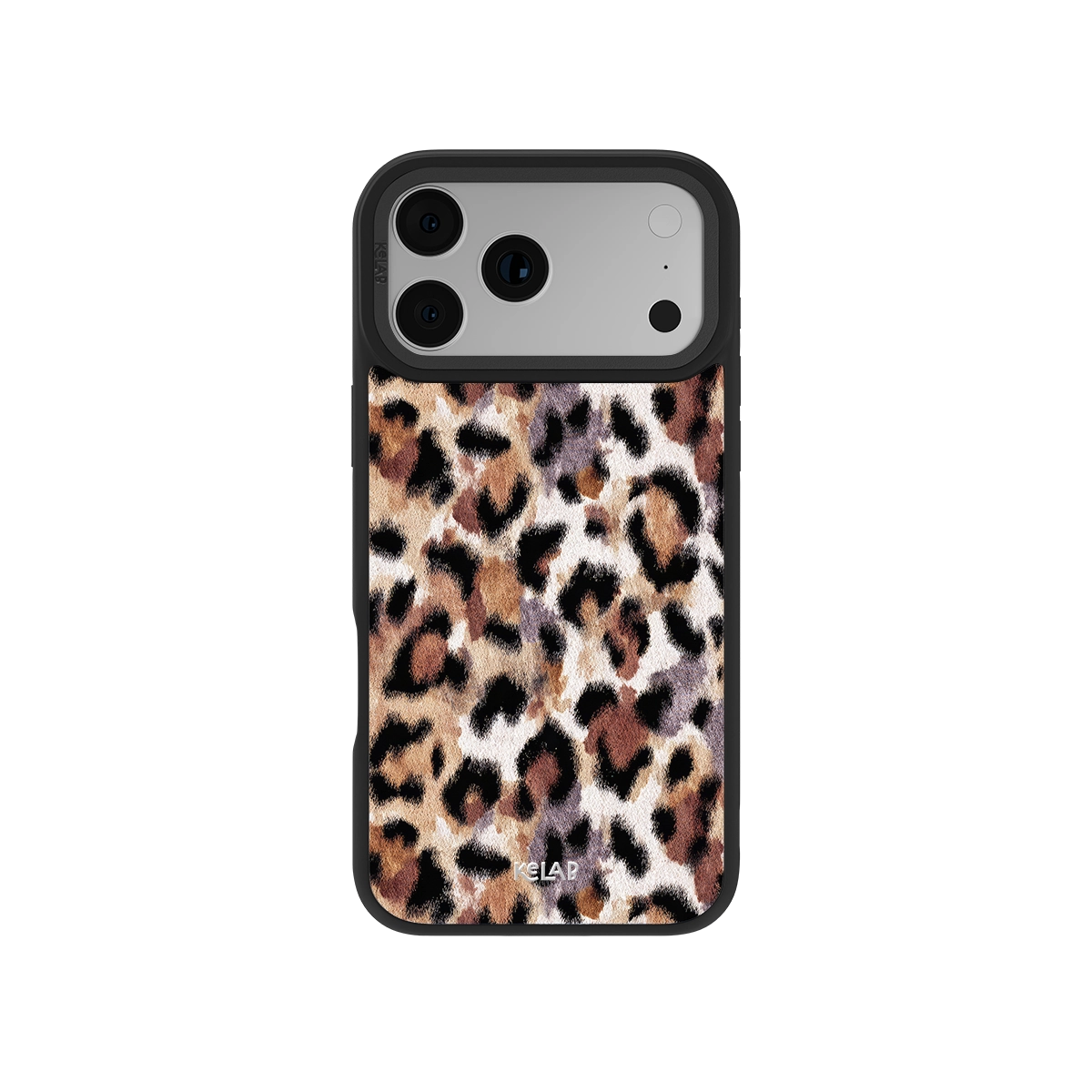 Cheetah Print iPhone Case with realistic animal fur pattern and black bumper, designed for stylish everyday protection.
